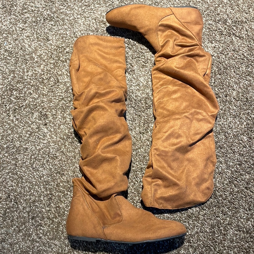 Brown over the knee boots